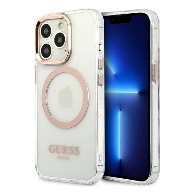 Guess iPhone 13 Pro Max guld hardcase Metal Outline Magsafe