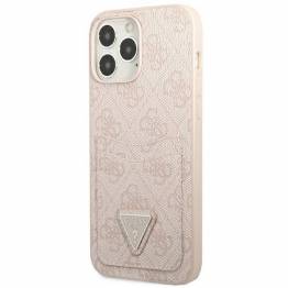  Guess 4G Triangle Logo Med kortplads cover til iPhone 13 Pro Max - pink