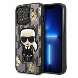 Karl Lagerfeld Flower Ikonik Karl cover til iPhone 13 Pro / iPhone 13 - grå