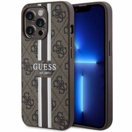 Guess iPhone 13 Pro / 13 brun hardcase 4G med striber MagSafe