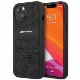 AMG iPhone 13 sort hardcase læder buede linjer