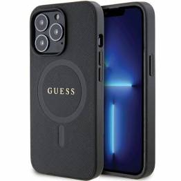 Guess cover til iPhone 13 Pro Max - sort Saffiano MagSafe