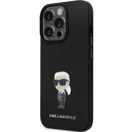  Karl Lagerfeld cover til iPhone 13 Pro / 13 - sort silikone Ikonik metal-pin