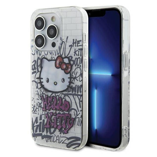 Hello Kitty IML Kitty På Mursten Graffiti-cover til iPhone 13 Pro Max - hvid