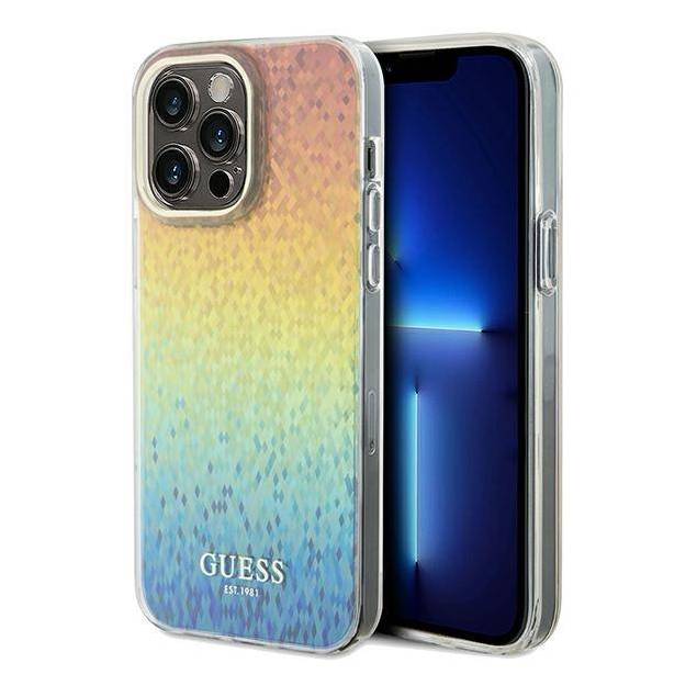 Guess IML Facetteret Spejl Disco Iriserende Cover til iPhone 13 Pro Max - multicolor