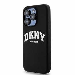  DKNY Flydende Silikone Hvid Trykt Logo MagSafe Cover til iPhone 13 Pro / 13 - Sort