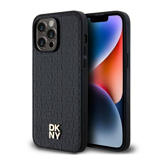 DKNY Lædermønster MagSafe Cover til iPhone 13 Pro / 13 - Sort