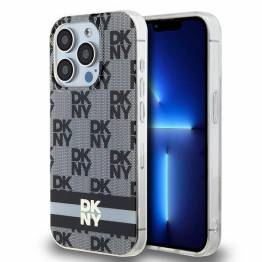 DKNY IML Ternet Mono Mønster & Med striber MagSafecover til iPhone 13 Pro Max - Sort