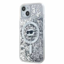  Karl Lagerfeld Liquid Glitter Choupette Head MagSafe cover til iPhone 13 - transparent