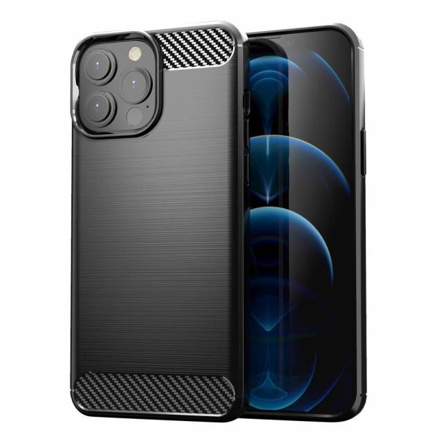 Carbon Cover fleksibel TPU cover til iPhone 13 Pro Max sort