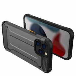  Hybrid Armor Tough Rugged Cover til iPhone 13 Pro sølv