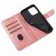 Elegant bookcase cover med klap og kickstand til iPhone 13 Pro pink