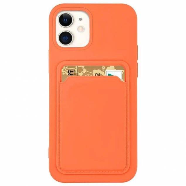 Silikone Walletcover med kortlomme til iPhone 13 Pro Max Orange