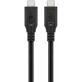 Goobay USB-C kabel 100W PD - USB4 - 40 Gbit/s - 0,5m - Sort