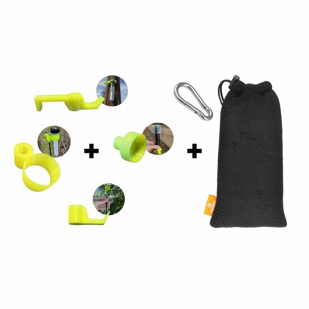 Værktøjspakke til geocaching ekstraktor med pose og karabin - 4 stk - 3D printet Værktøjspakke til geocaching ekstraktor med pose og karabin - 4 stk - 3D printet