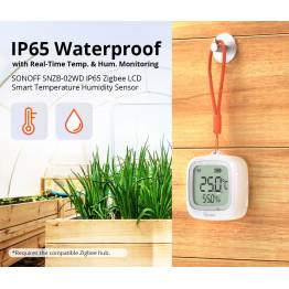  Sonoff Zigbee LCD IP65 vandtæt temperatur og fugtsensor (SNZB-02WD)