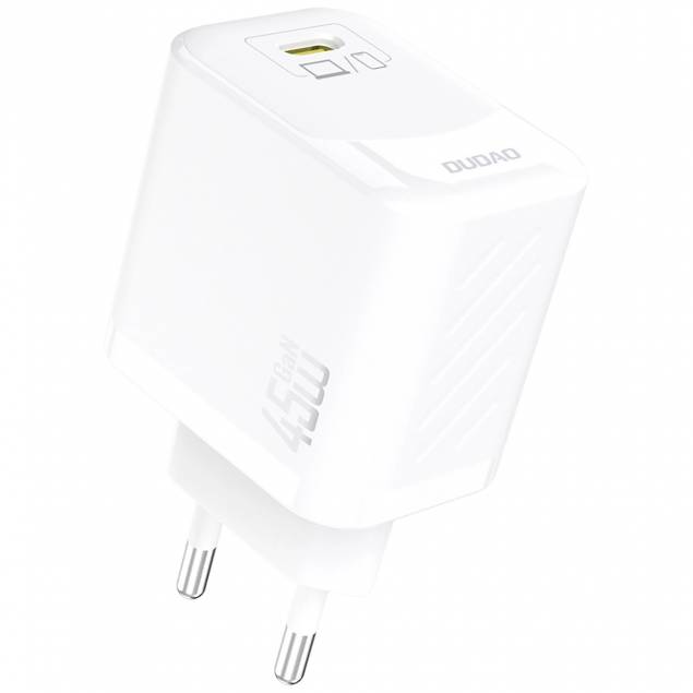 Dudao 45W GaN USB-C oplader - hvid