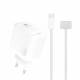 Dudao 45W GaN USB-C oplader med USB-C til Magsafe 3 PD kabel - 2m - Hvid