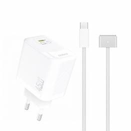 Dudao 45W GaN USB-C oplader med USB-C til Magsafe 3 PD kabel - 2m - Hvid