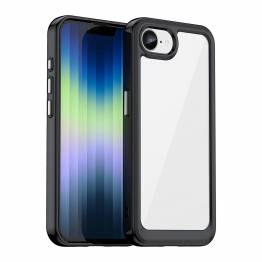 iPhone 16e cover - Gennemsigtigt med sort ramme