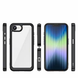 iPhone 16e cover - Gennemsigtigt med sort ramme