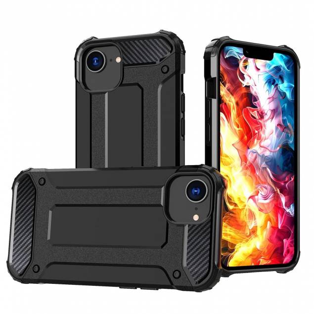 Ekstra beskyttende iPhone 16e Hybrid Armor cover - Sort