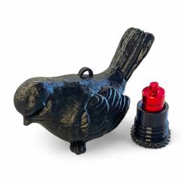  Fugl geocache beholder med rum til bison - 11cm - 3D printet - Sort