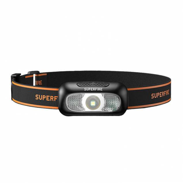 Superfire HL05-D genopladelig og vandtæt pandelampe - 110lm