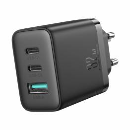  Joyroom 3-port oplader med 2x USB-C og 1x USB-A - QC+PD - 32W