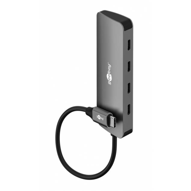 Goobay slank 4-i-1 USB-C hub med 4x USB-C 3.2 til data - 10 Gbit/s Goobay slank 4-i-1 USB-C hub med 4x USB-C 3.2 til data - 10 Gbit/s